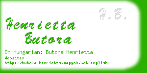 henrietta butora business card